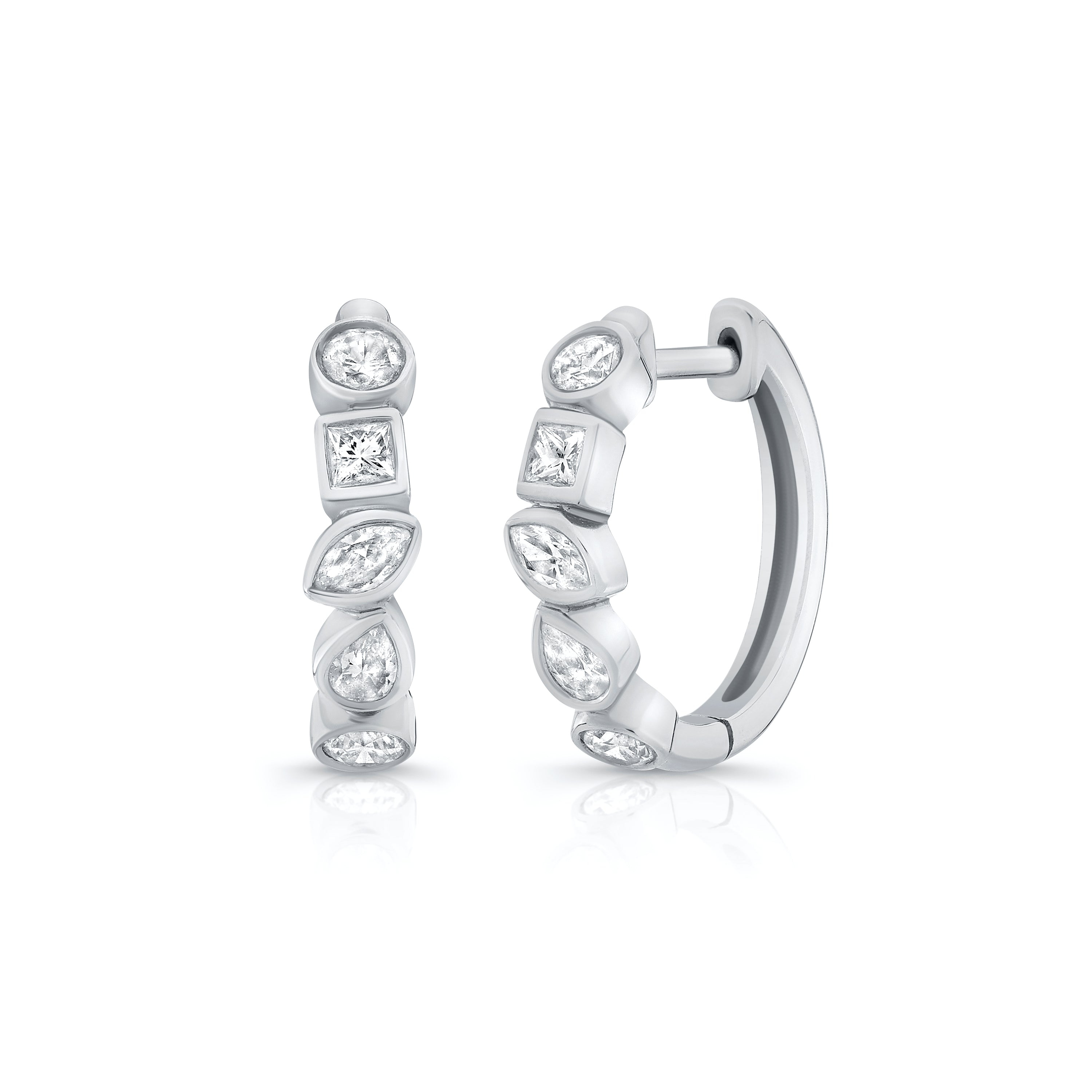 Mixed Shape Diamond Hoops
