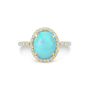 Opal Halo Engagement Ring