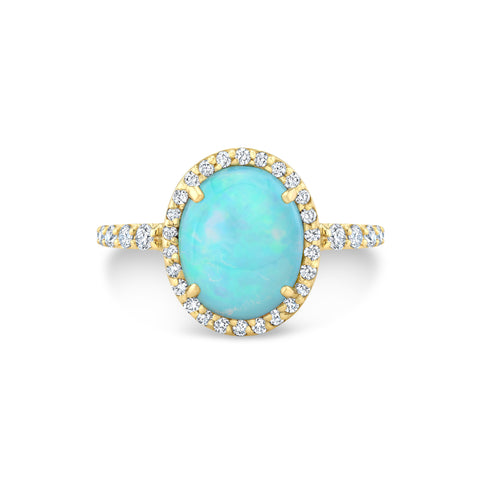 Opal Halo Engagement Ring