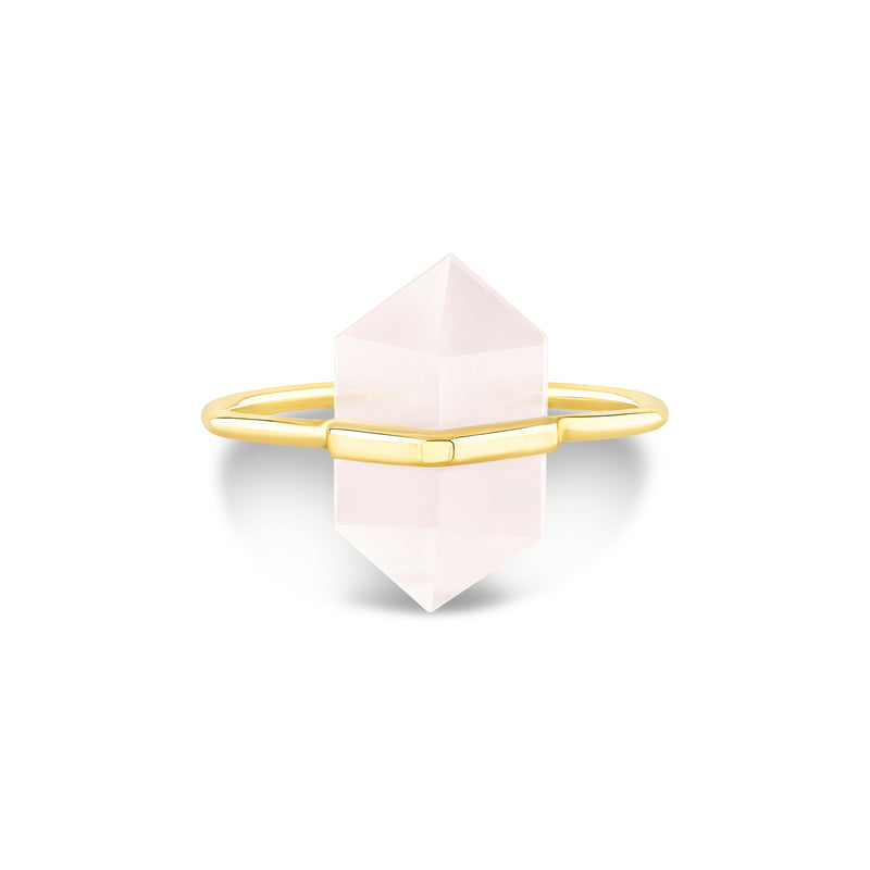 Rose Quartz Crystal Ring