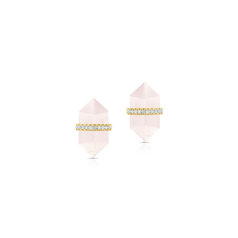 Rose Quartz Crystal Earrings