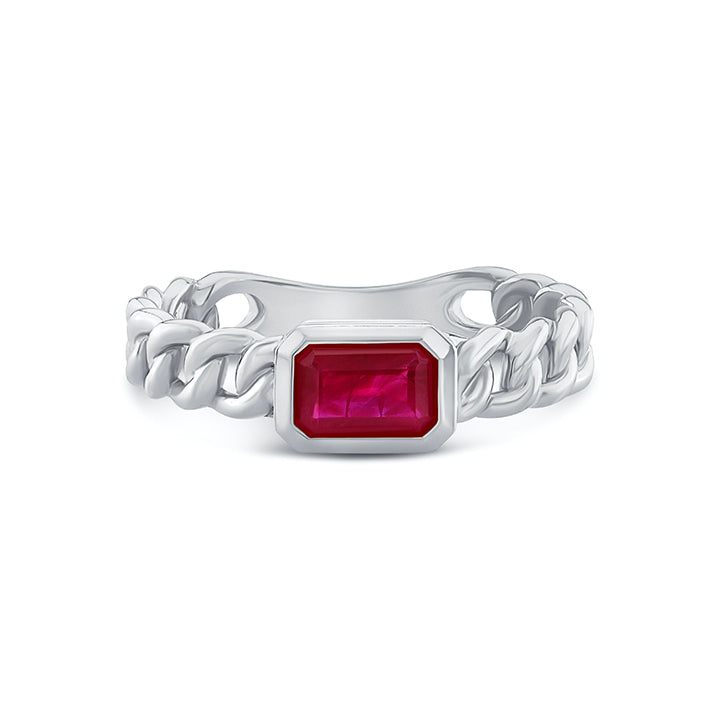 Scarlet Ruby Ring - 14K Solid Gold Chain Ring – Carter Eve Jewelry