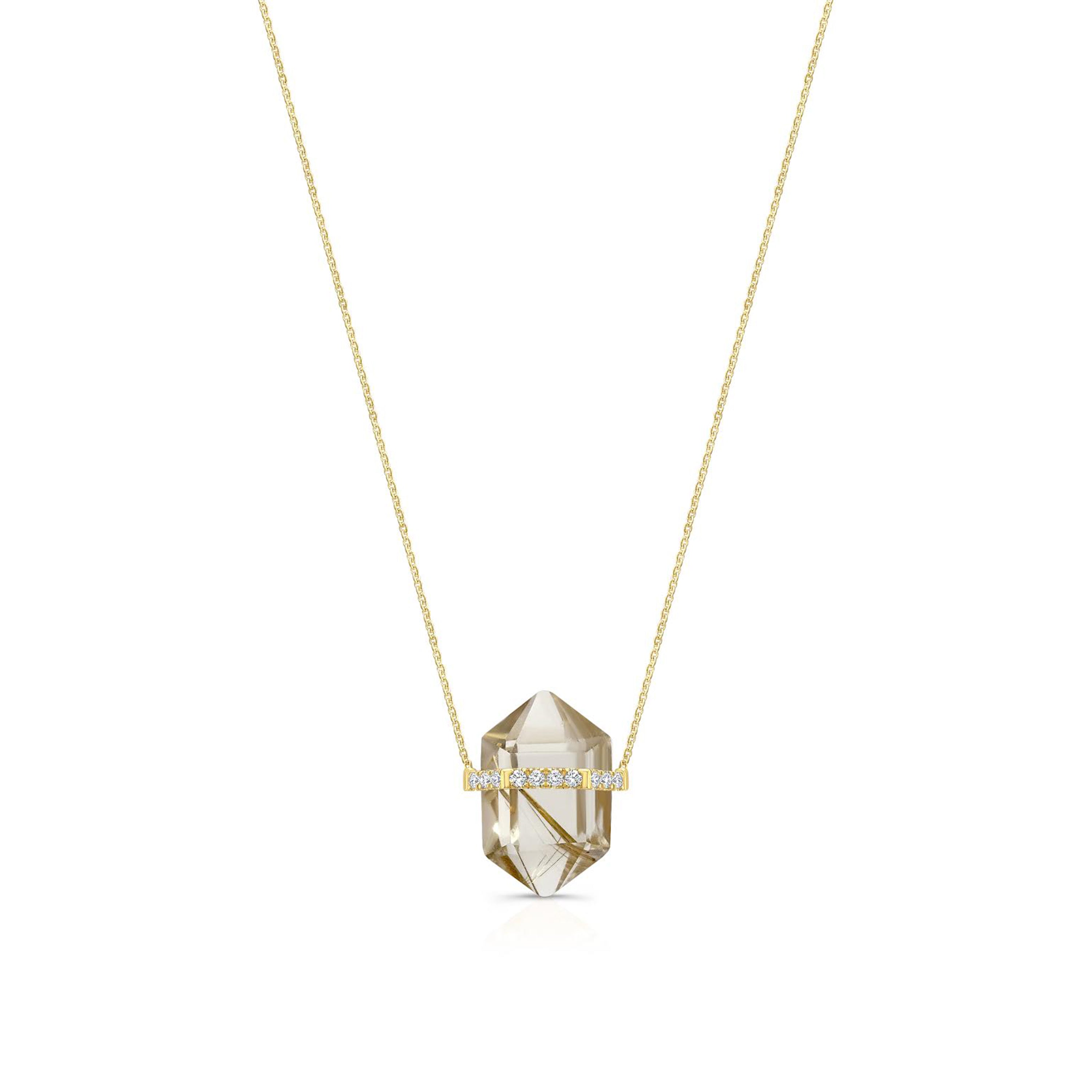 Rutilated Quartz Crystal Necklace