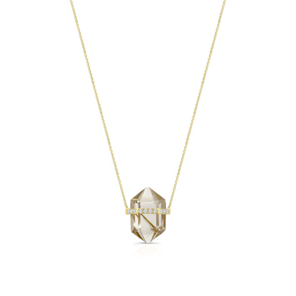 Rutilated Quartz Crystal Necklace