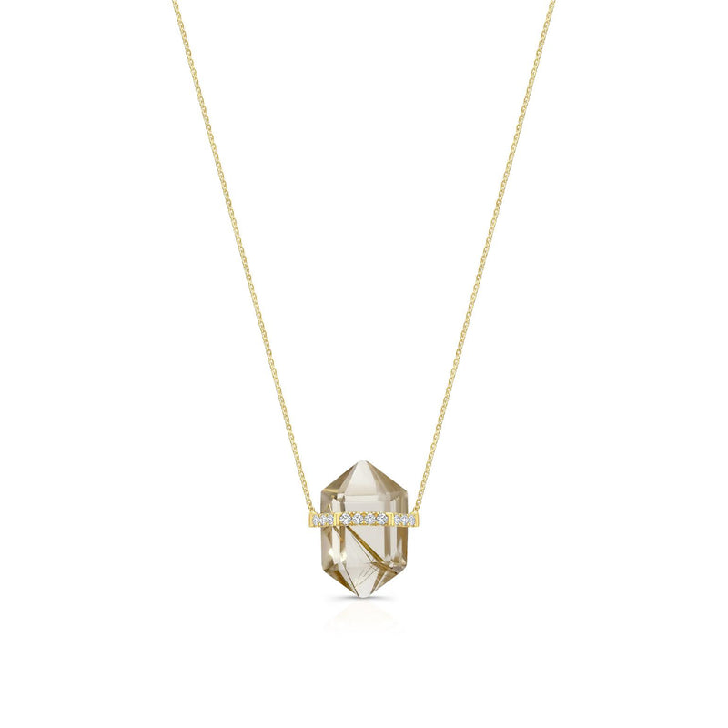 Rutilated Quartz Crystal Necklace