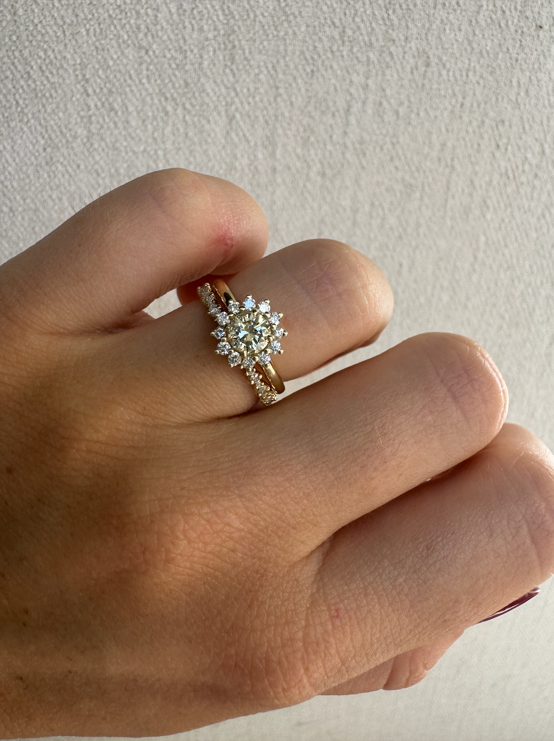 Floral Halo Engagement Ring