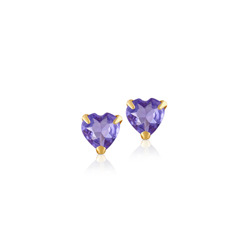 Tanzanite Heart Studs