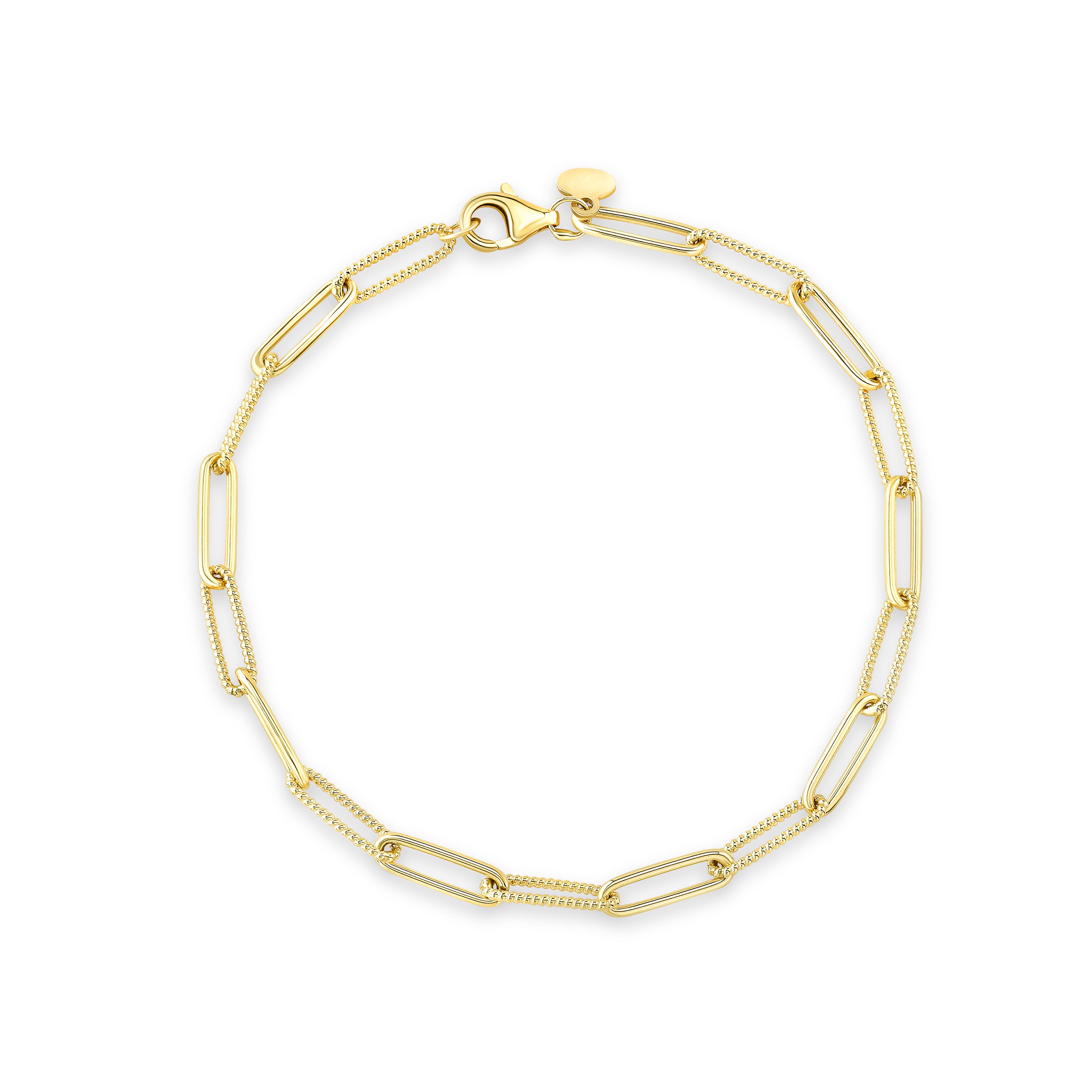 Textured Ellipse Link Bracelet