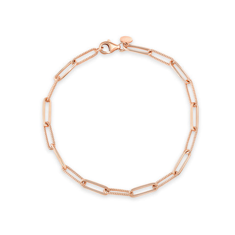 Textured Ellipse Link Bracelet
