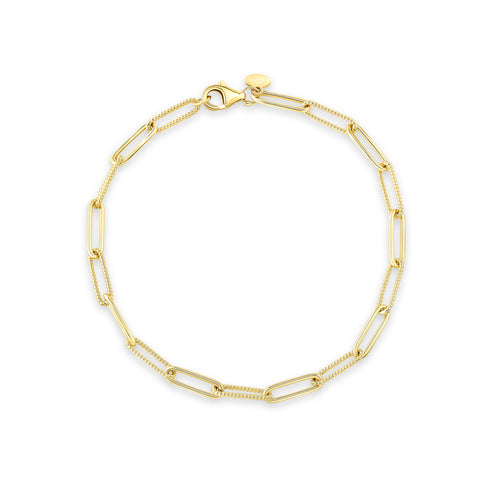 Textured Ellipse Link Bracelet