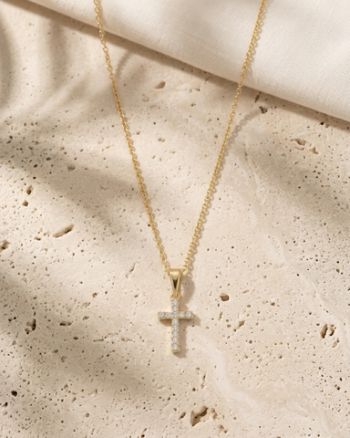 Petite Diamond Cross Necklace