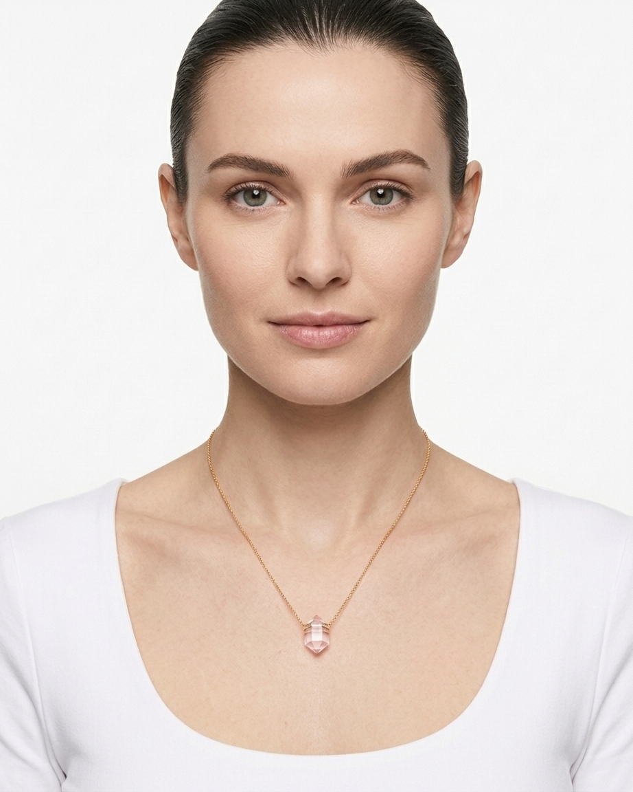 Morganite Crystal Necklace