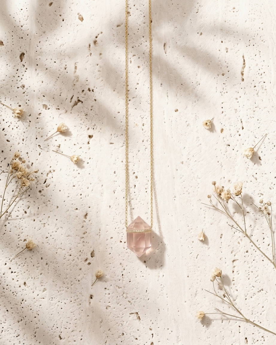 Morganite Crystal Necklace