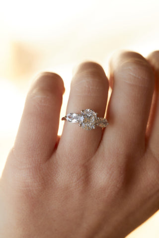 Amari Three-Stone Engagement Ring bridal Carter Eve Jewelry 