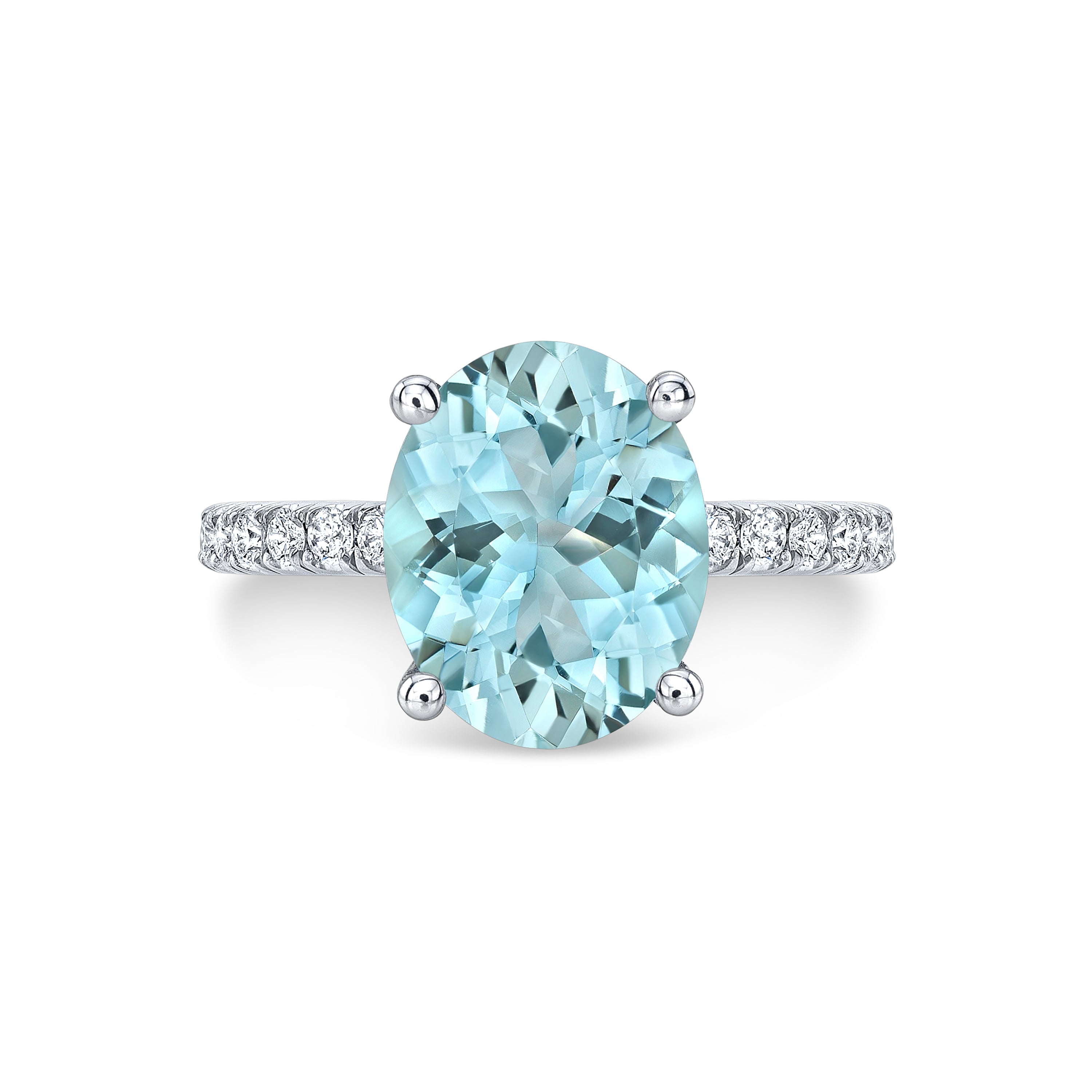 Aqua Solitaire bridal Carter Eve Jewelry 