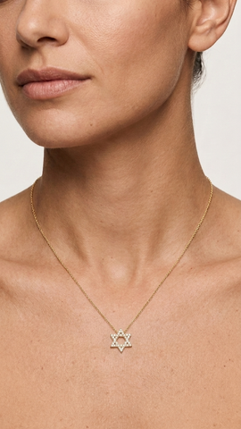 Large Star of David Diamond Necklace
