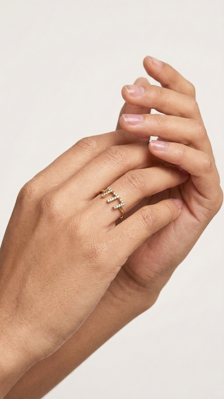 Diamond 777 Angel Number Ring