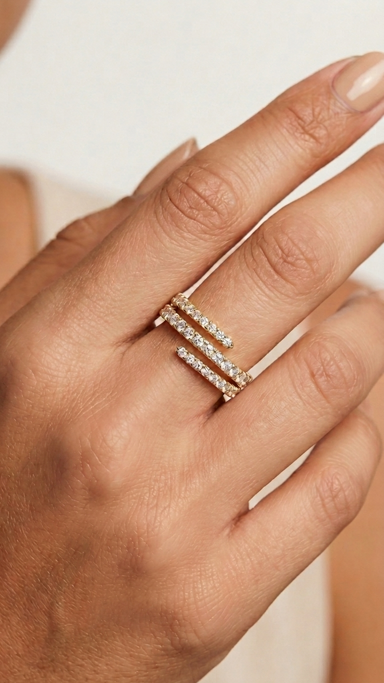 Chunky Diamond Wrap Ring