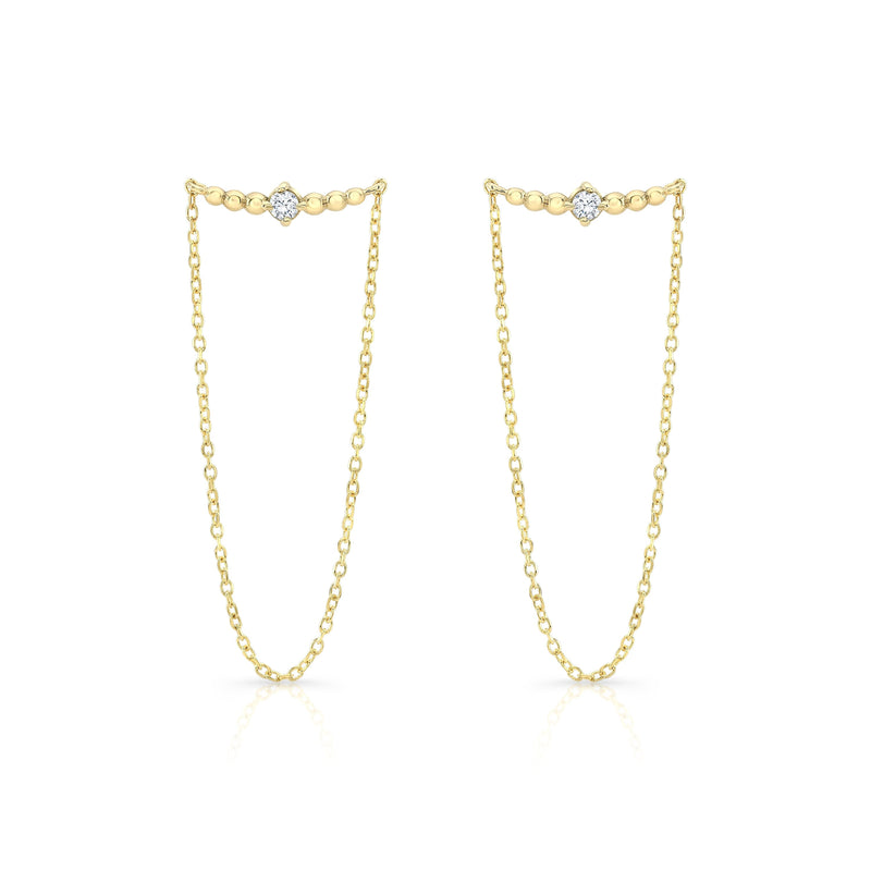 Belle Double Chain Diamond Studs Earrings Carter Eve Jewelry 