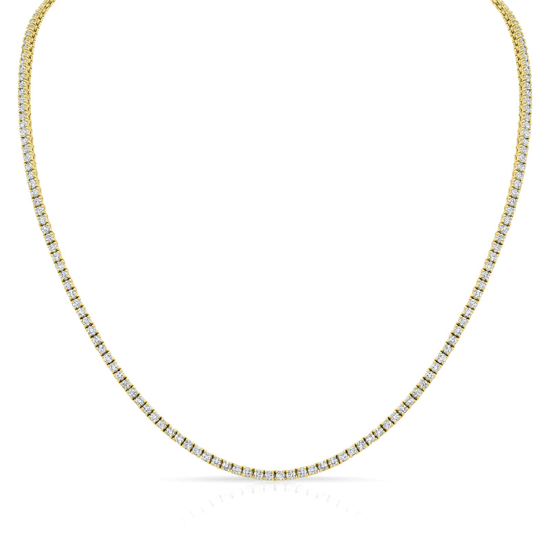 4.25 ct diamond tennis necklace in 14k yellow gold