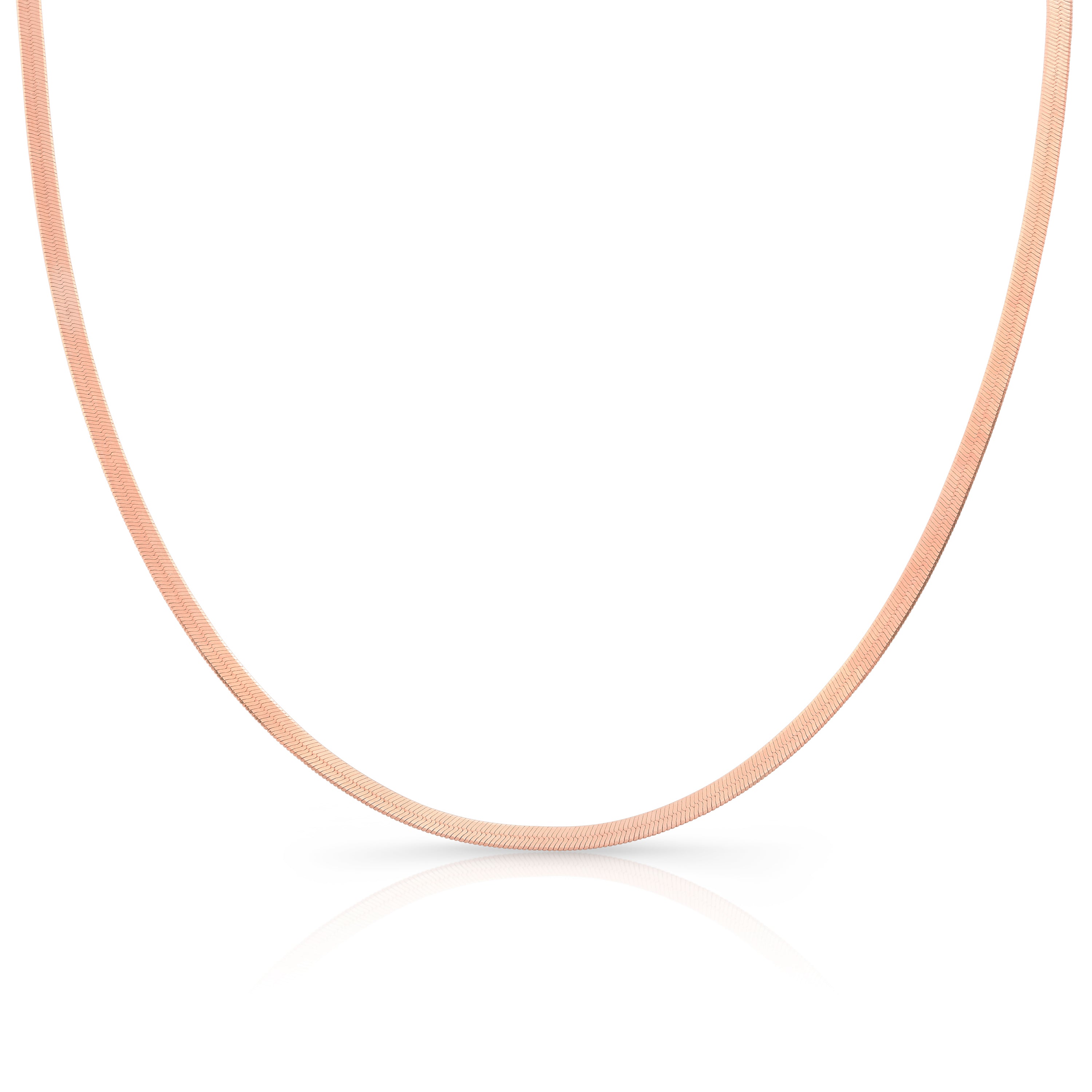 14k rose gold herringbone necklace