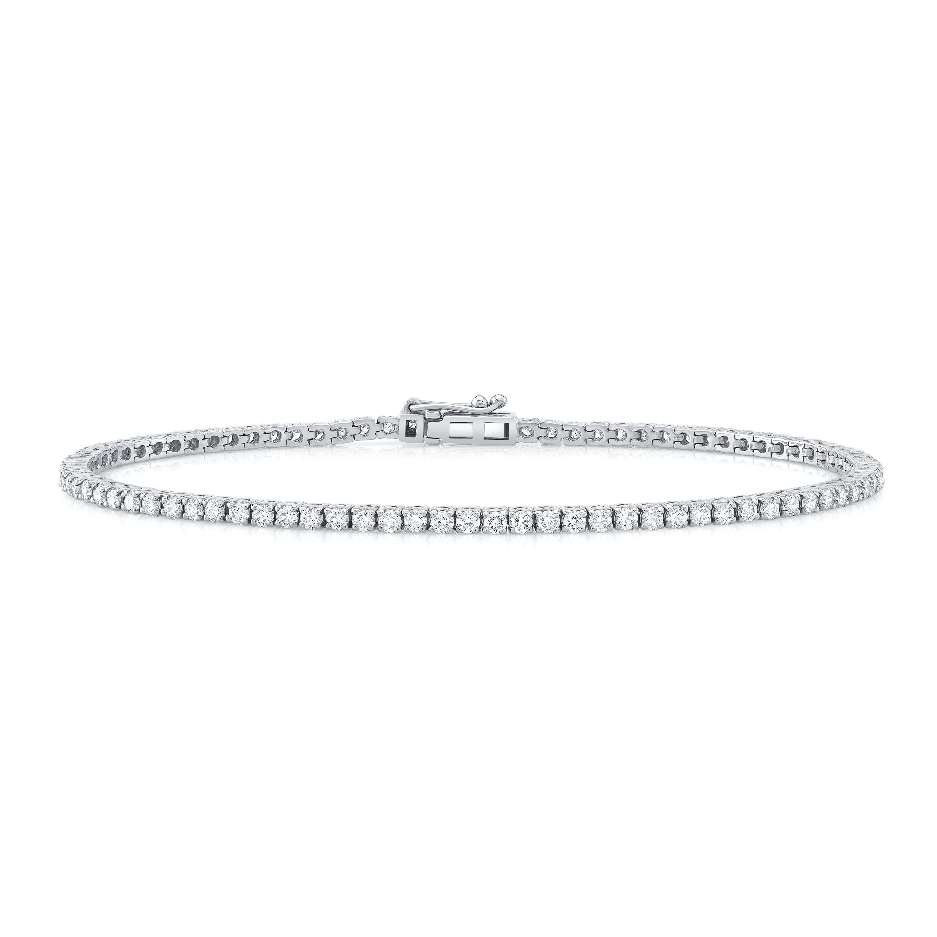 14k white gold diamond tennis bracelet