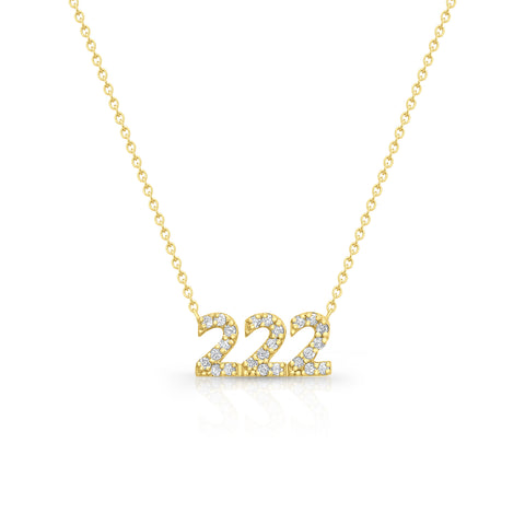 Diamond 222 Angel Number Necklace