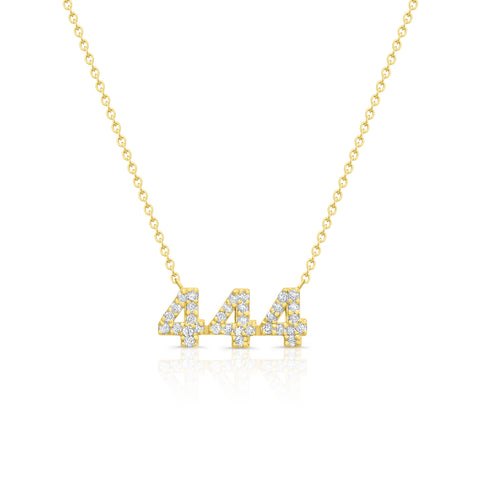 Diamond 444 Angel Number Necklace