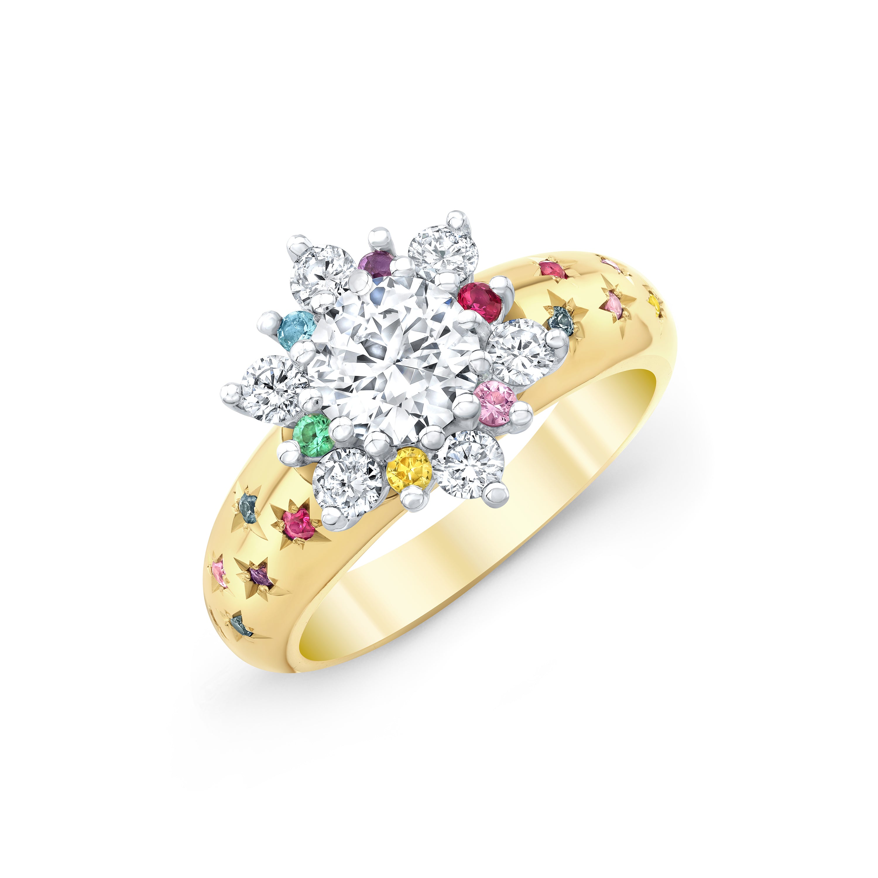 Cosmic Halo Engagement Ring