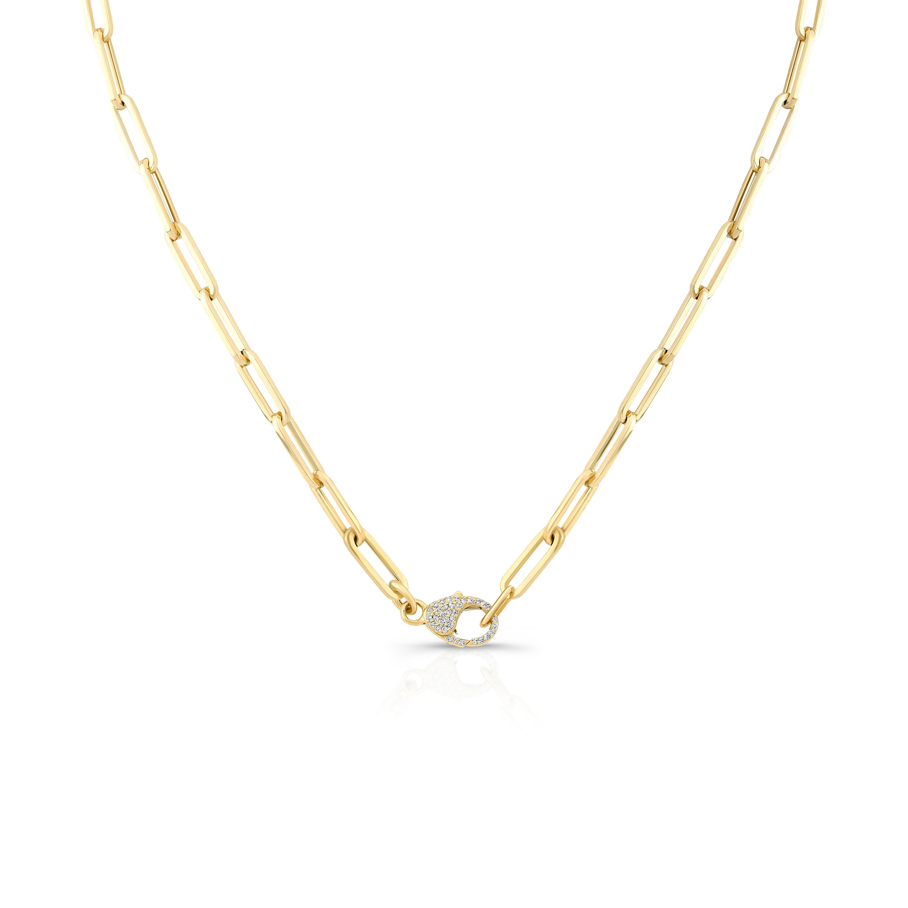 Ellipse Link Necklace with Pavé Clasp Necklace Carter Eve Jewelry 