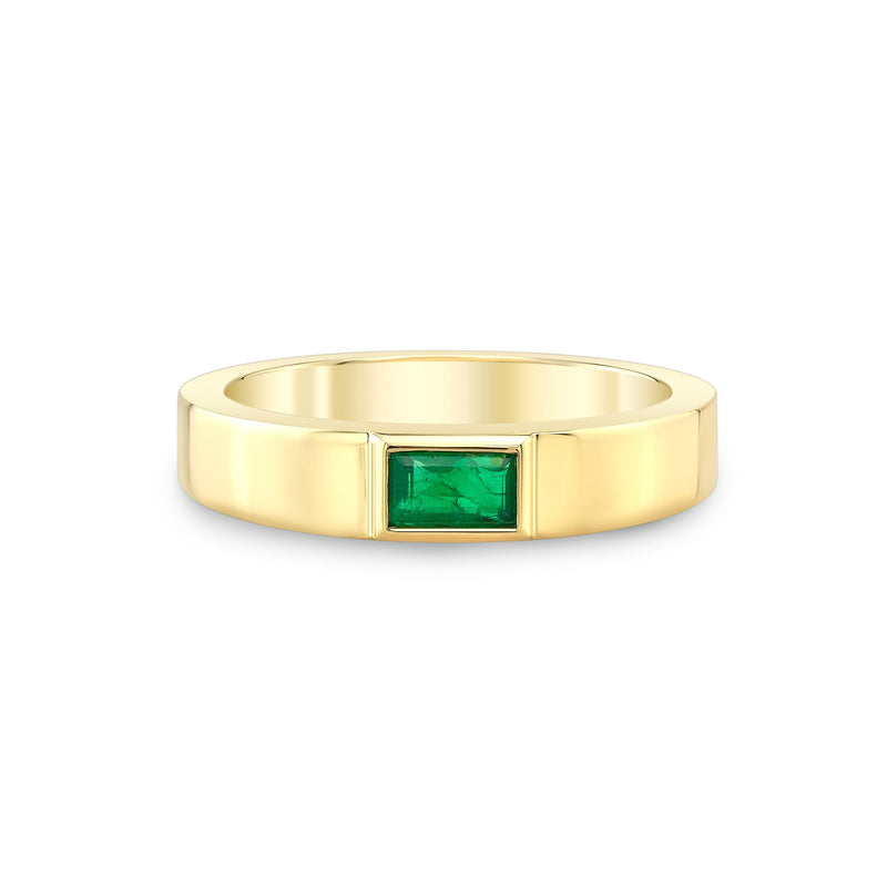 Emerald Modern Wedding Band wedding bands Carter Eve Jewelry 