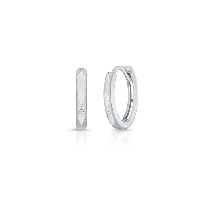 Gold Faceted Hoops