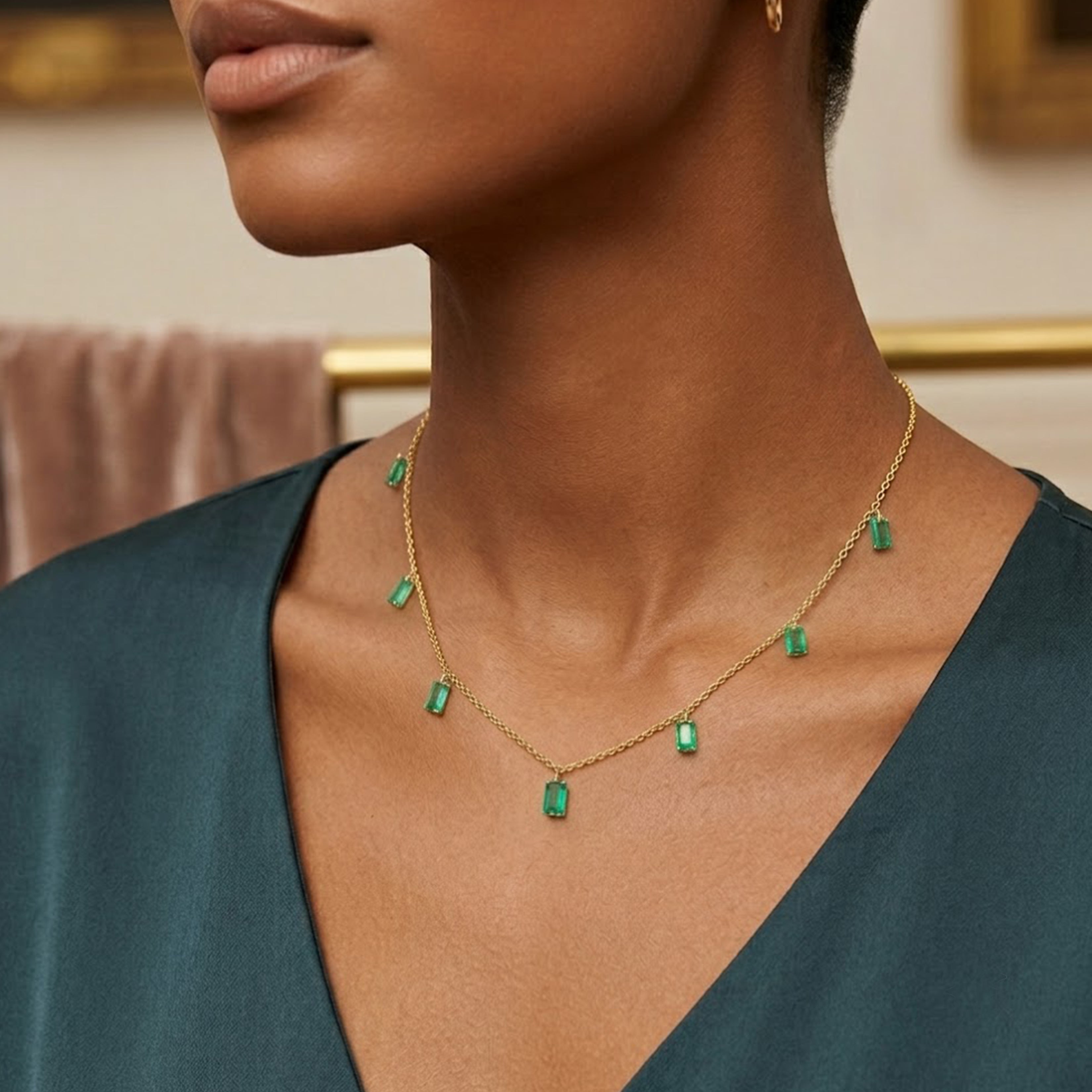 Lucky Seven Emerald Choker