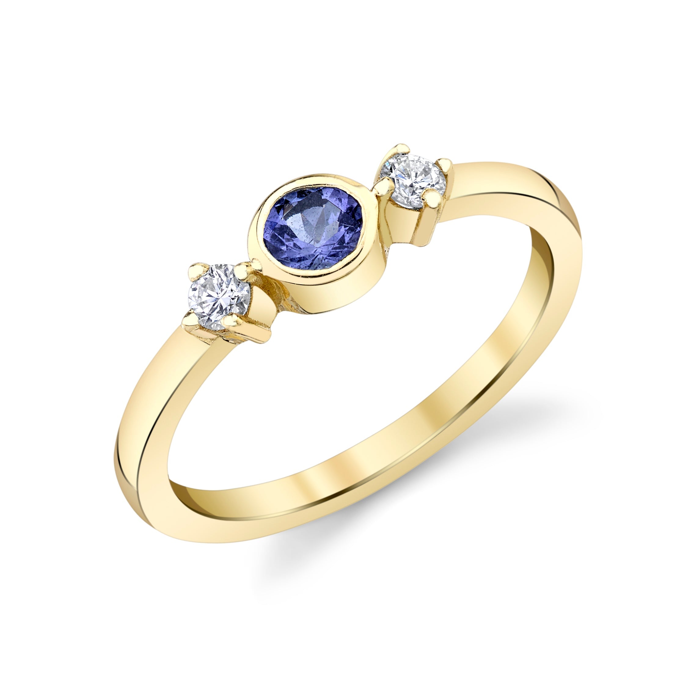 Merina Ring with Iolite and Diamonds Ring Carter Eve Jewelry 