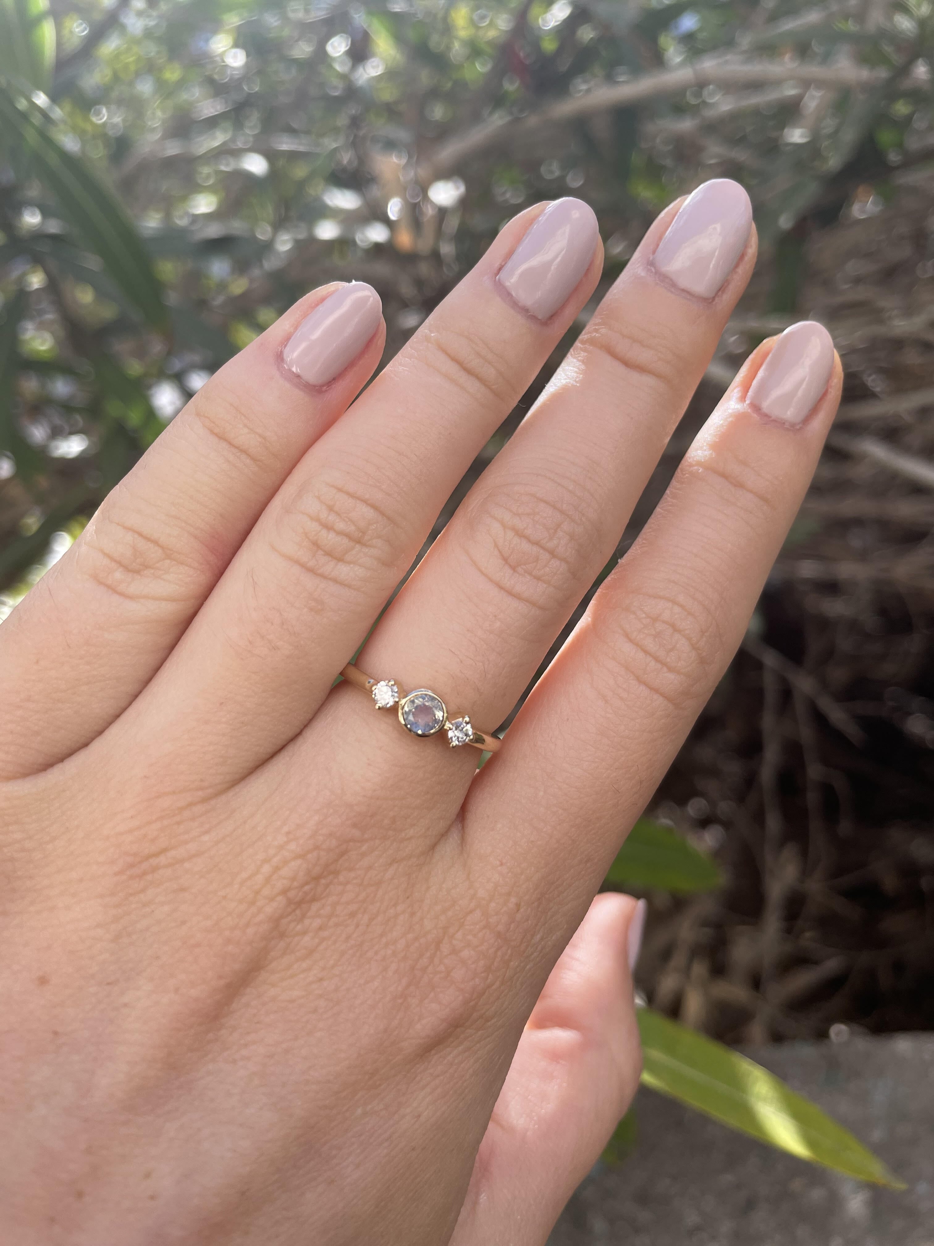 Merina Ring with Moonstone and Diamonds Ring Carter Eve Jewelry 