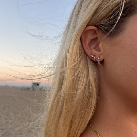 Mixed Shape Diamond Hoops Earrings Carter Eve Jewelry 