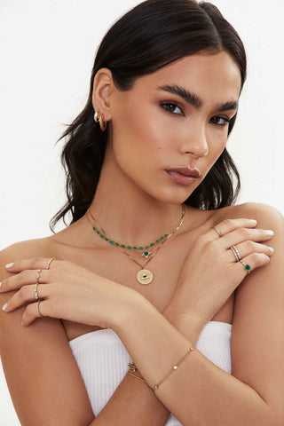 North Star Pendant with Emerald and Sapphires Necklaces Carter Eve Jewelry 