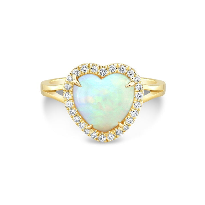 Opal Heart w/ Diamond Halo Ring Ring Carter Eve Jewelry 