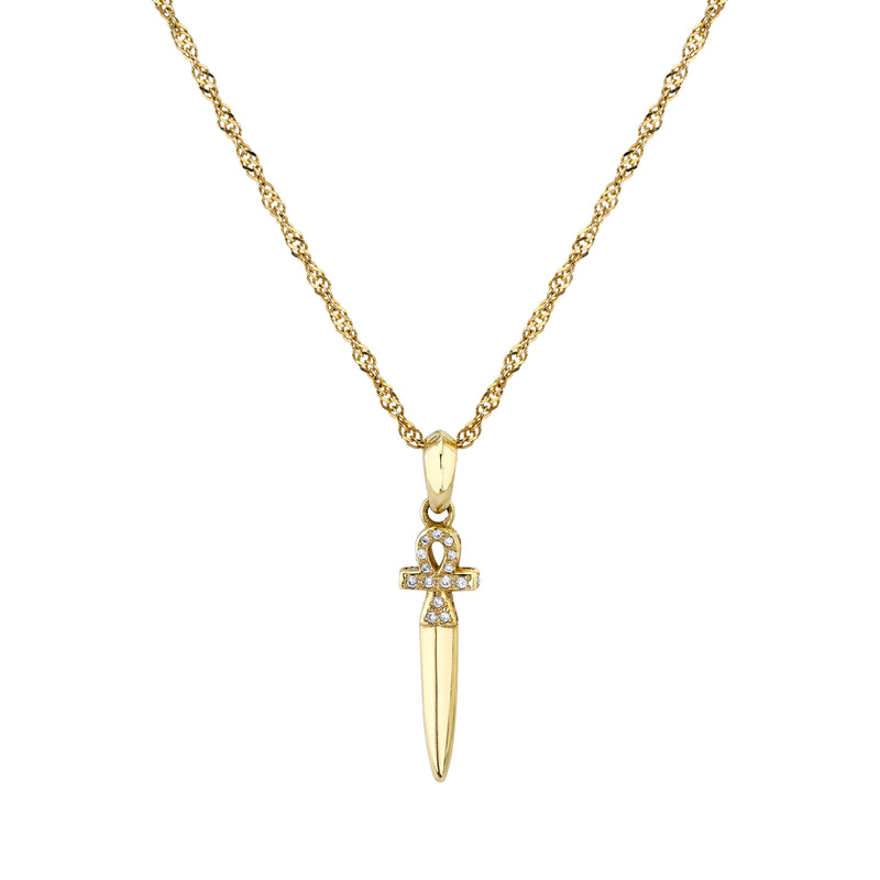 Pave Ankh Dagger Charm Necklaces Carter Eve Jewelry 