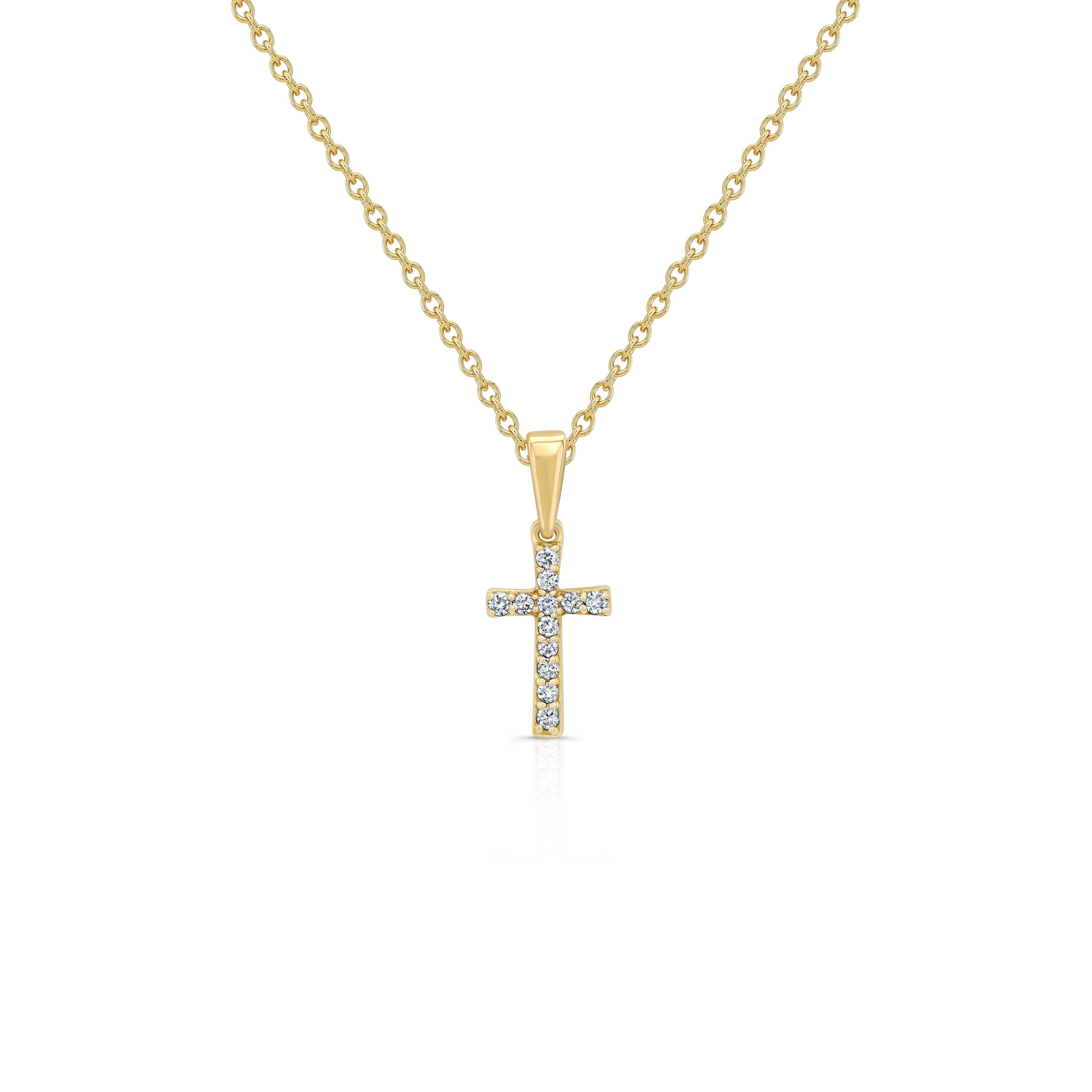 Petite Diamond Cross Pendant Necklaces Carter Eve Jewelry 