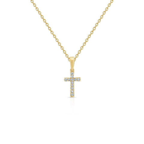 Petite Diamond Cross Pendant Necklaces Carter Eve Jewelry 