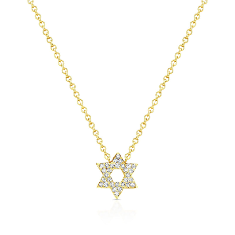 Petite Star of David Diamond Pendant Necklace Carter Eve Jewelry 