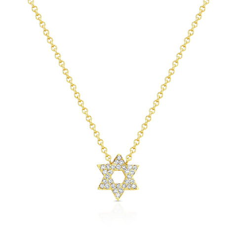 Petite Star of David Diamond Pendant Necklace Carter Eve Jewelry 