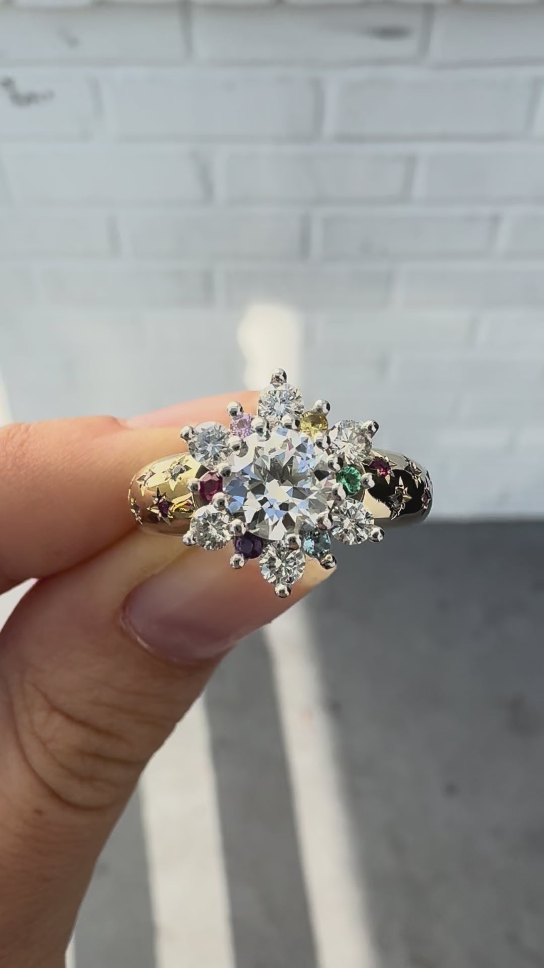 Cosmic Halo Engagement Ring