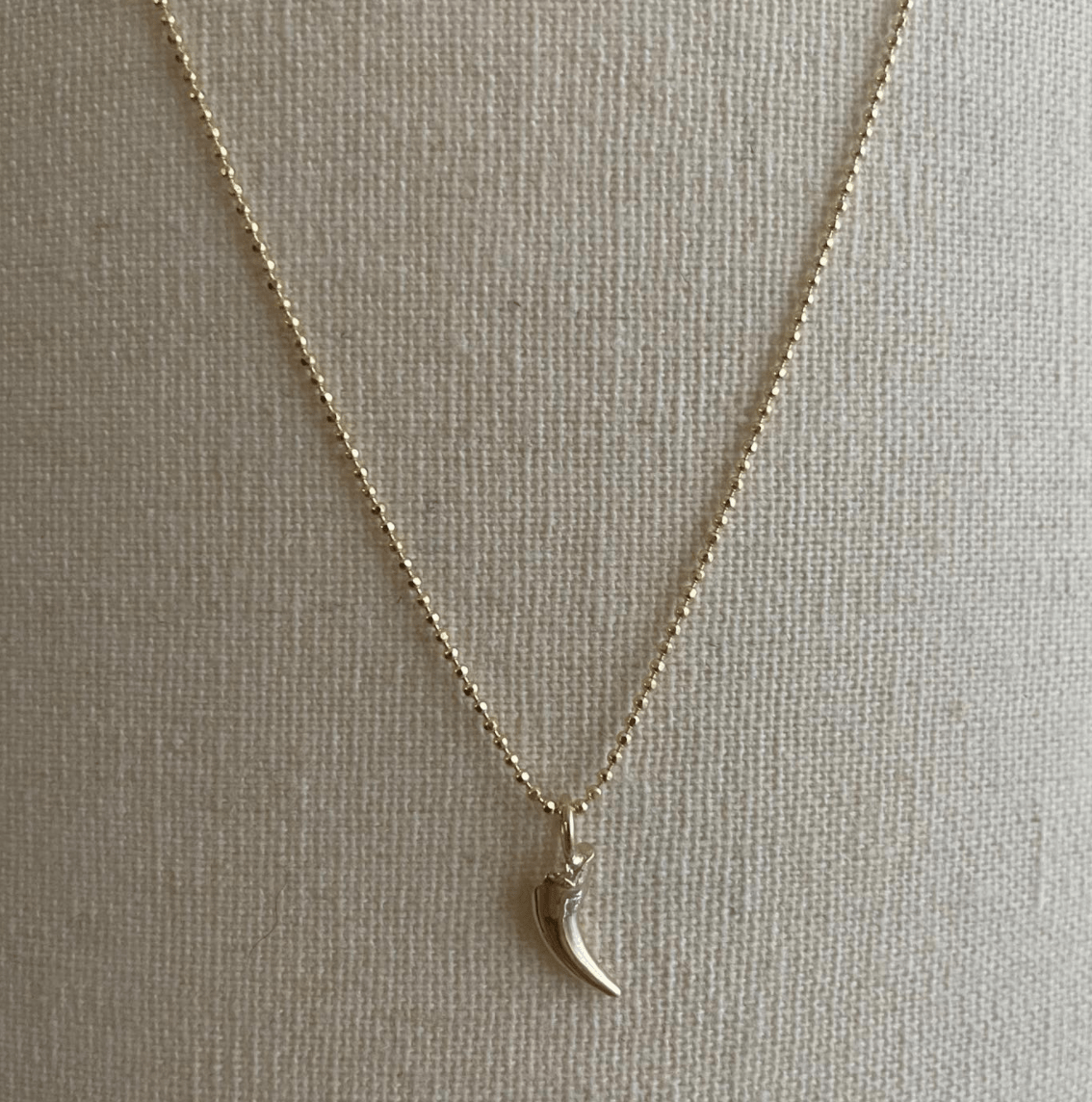 Custom Dog Puppy Tooth Necklace 14K Gold Tooth Necklace