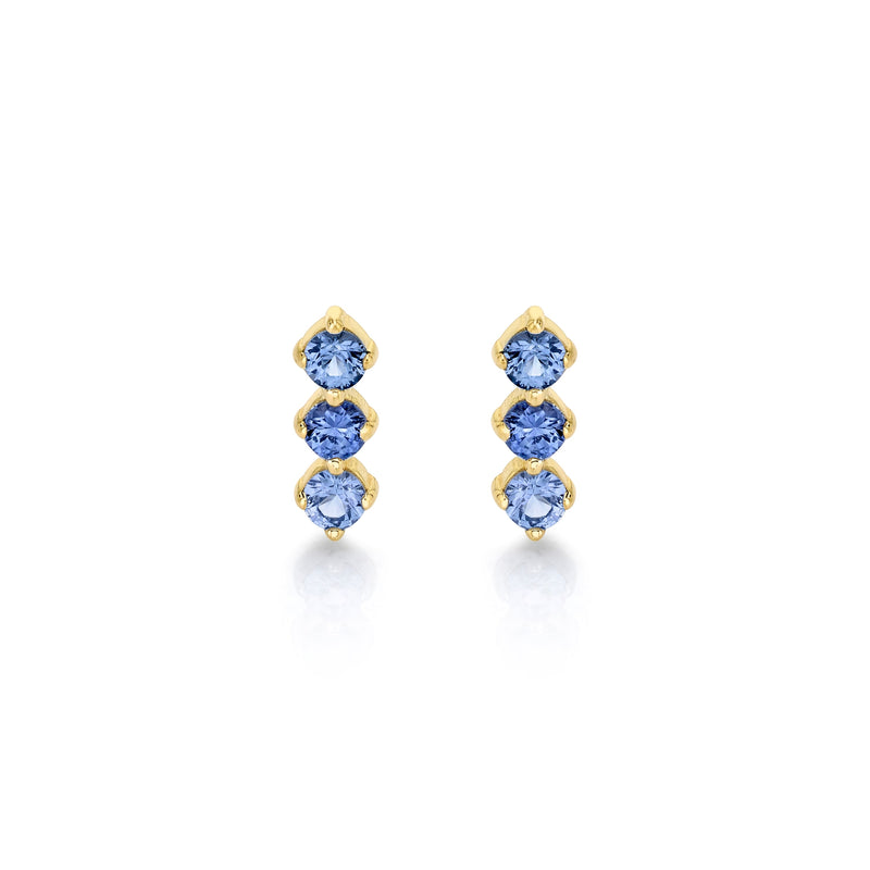 Sapphire Trinity Studs Earrings Carter Eve Jewelry 