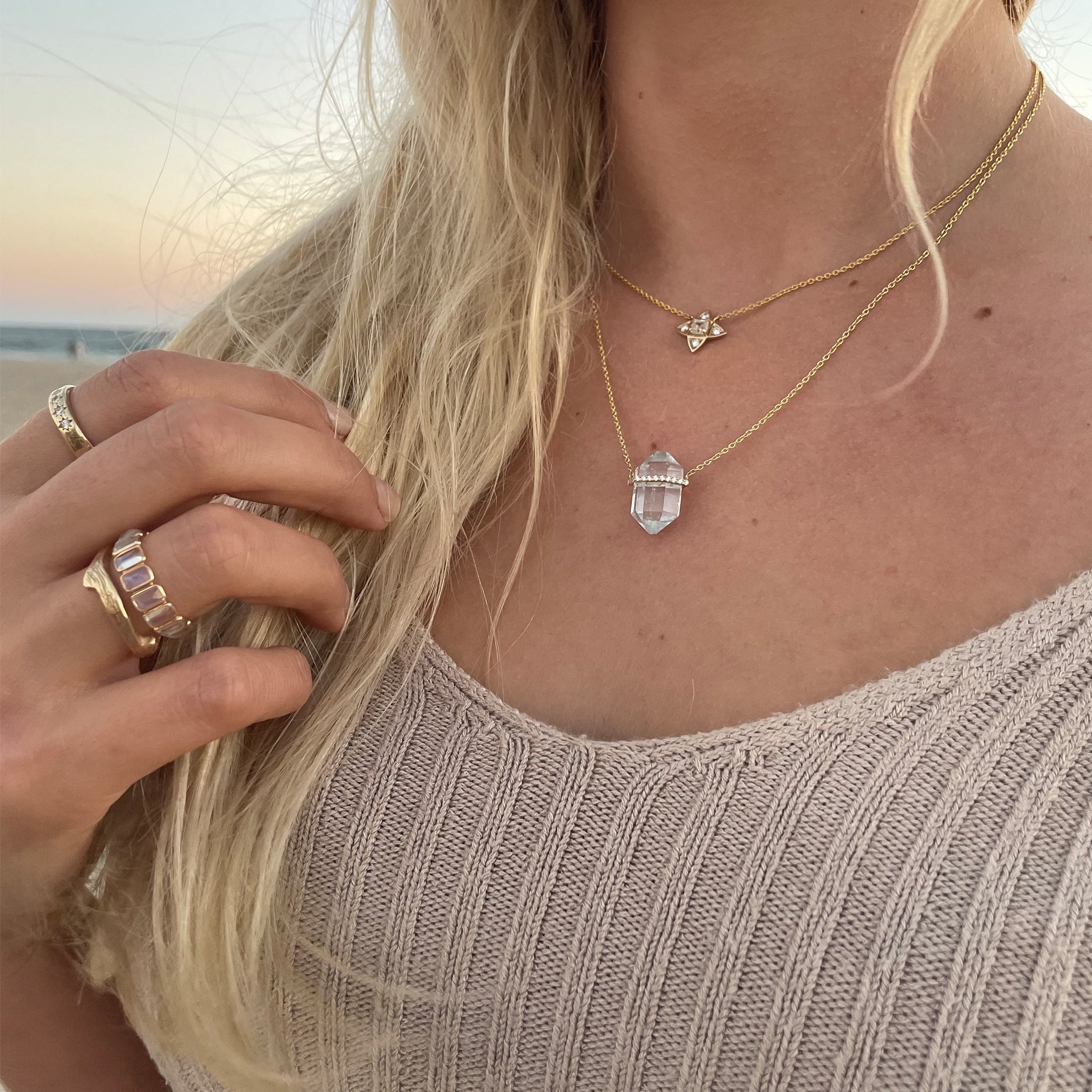 Serenity Aquamarine Crystal Pendant Necklaces Carter Eve Jewelry 