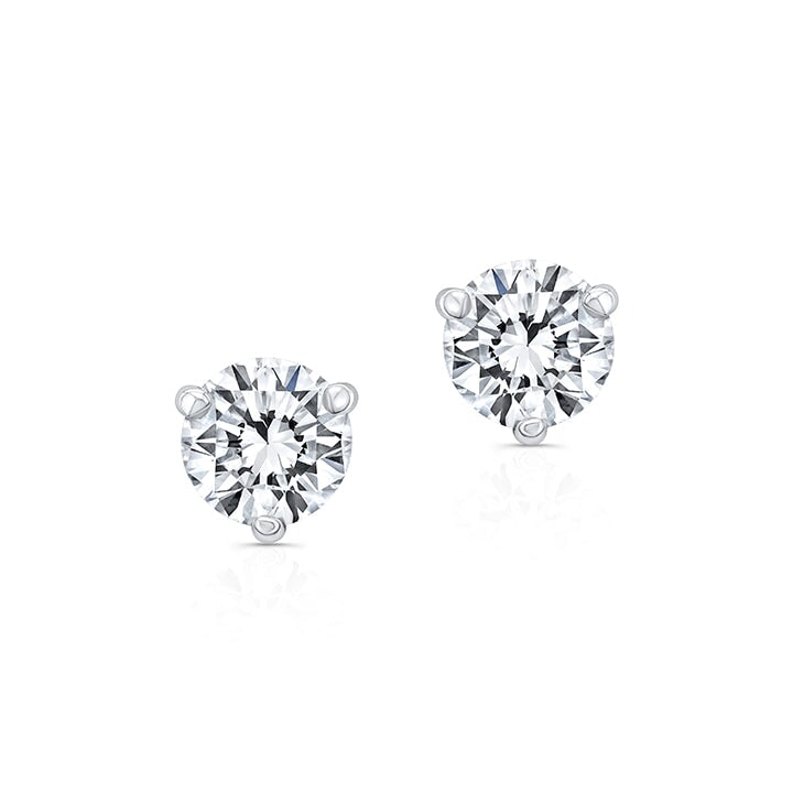 Three Prong Diamond Studs Earrings Carter Eve Jewelry 