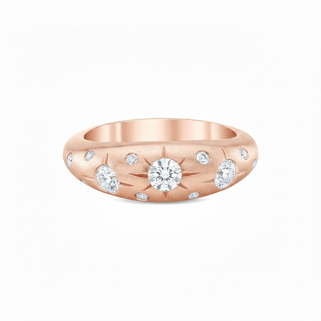 Women's Stardust Diamond Dome Statement Ring 14K Gold | Carter Eve Jewelry