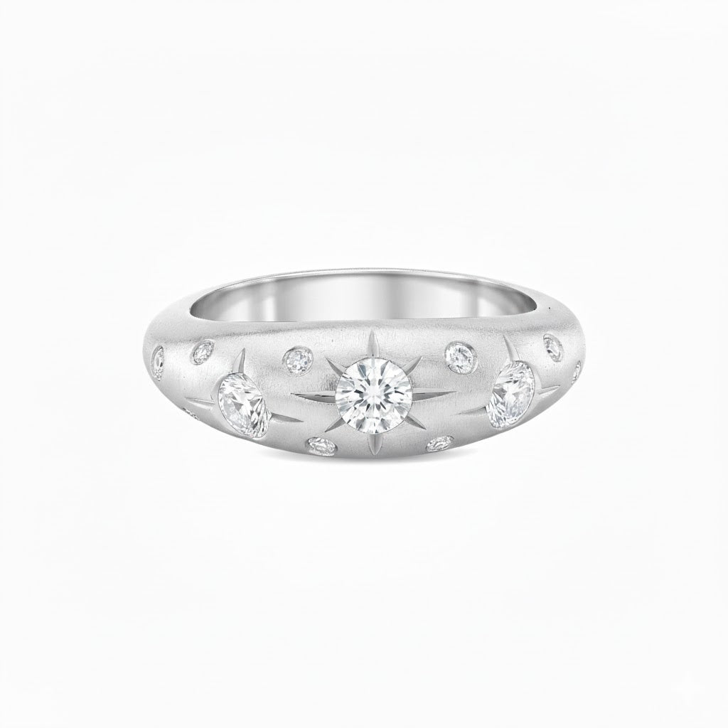 Stardust Ring with Diamonds